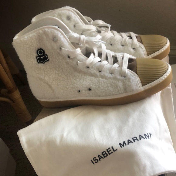 Isabel Marant Fake Fur Logo Sneaker FR39/40 FINAL PRICE NO OFFERS shearling - Picture 1 of 7